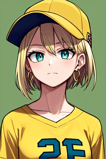 11999-3960371989-horikoshi kouhei, masterpiece, best quality, 1girl, aqua eyes, baseball cap, blonde hair, closed mouth, earrings, green backgrou.png